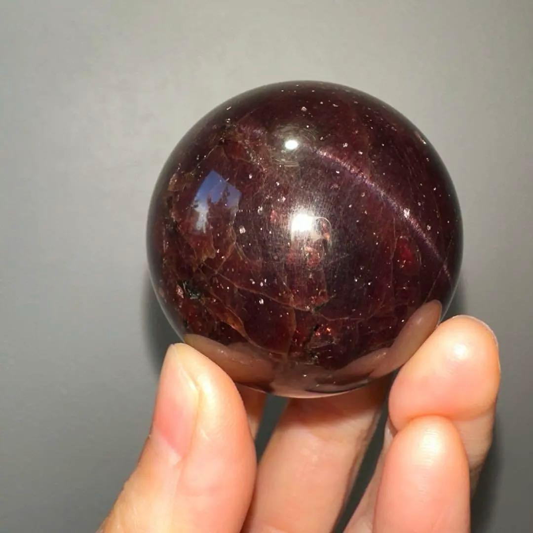 ガーネット　高品質　スフィア　4.3㎝　スターフラッシュ　高級　garnet