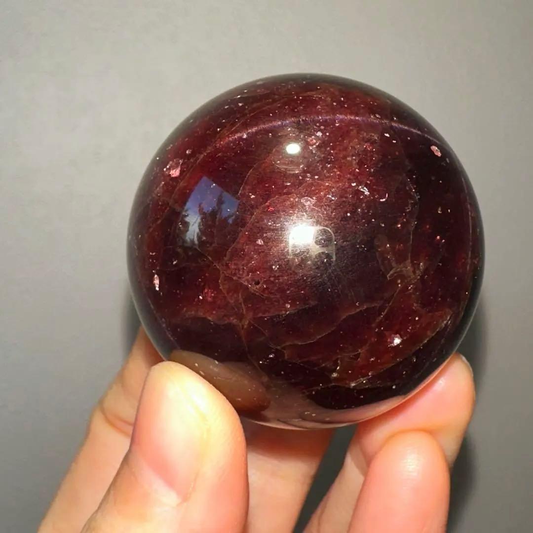 ガーネット　高品質　スフィア　4.3㎝　スターフラッシュ　高級　garnet