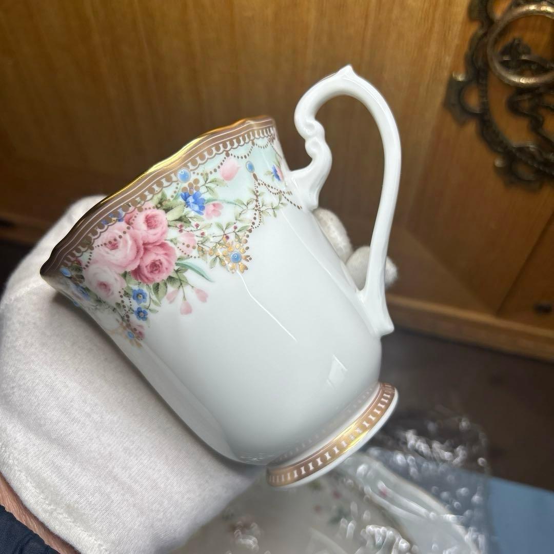 ノリタケ　アフロディーテマグ、花更紗ディーププレート、カトラリーセット　美品