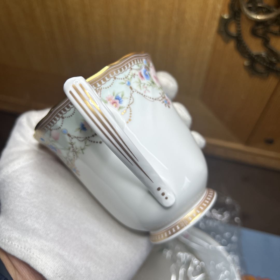 ノリタケ　アフロディーテマグ、花更紗ディーププレート、カトラリーセット　美品