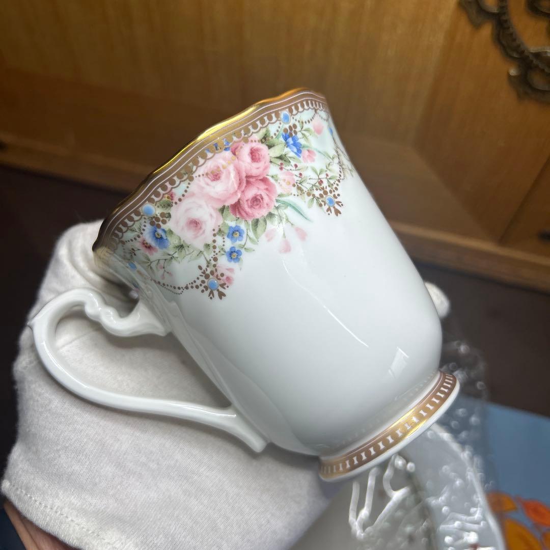 ノリタケ　アフロディーテマグ、花更紗ディーププレート、カトラリーセット　美品