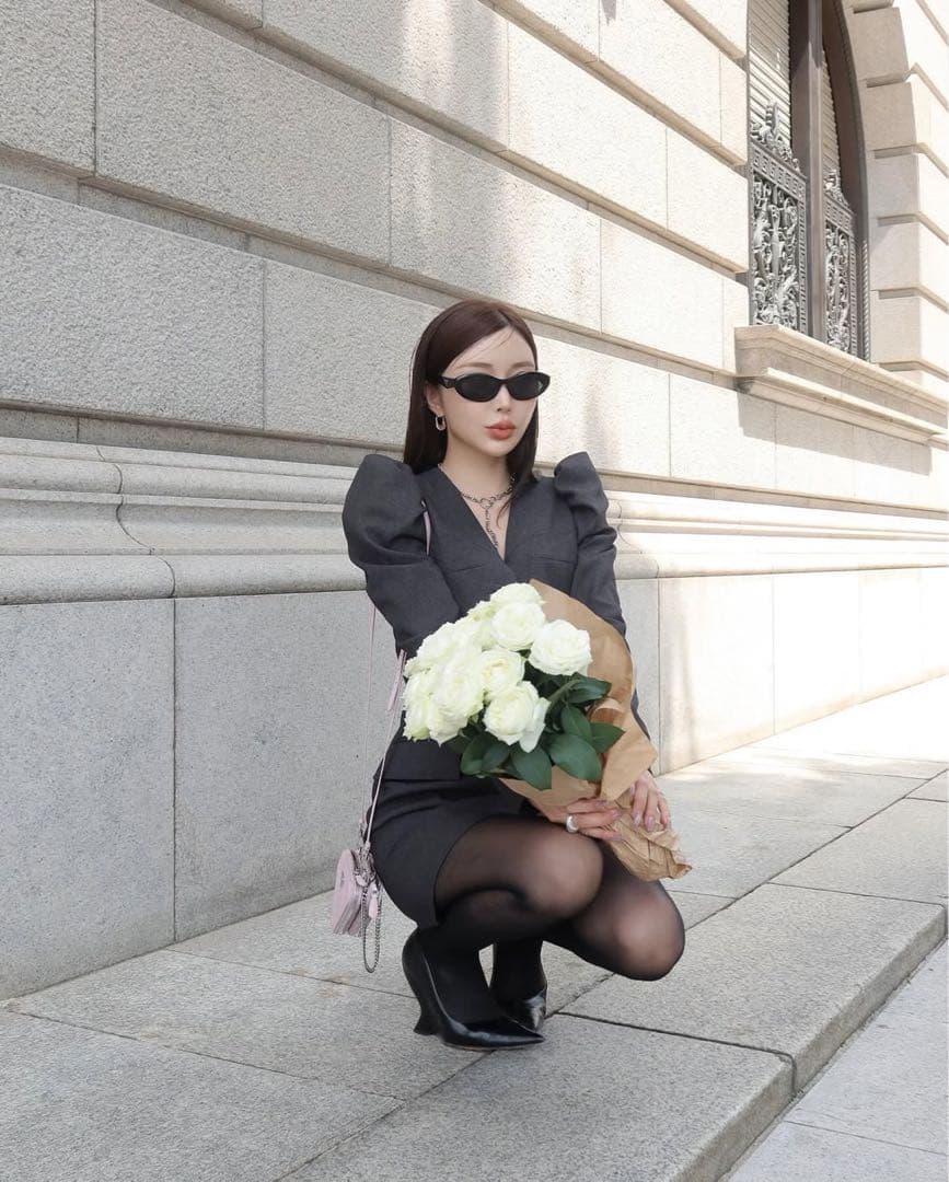 ワンピース JOSEMOON POWER SHOULDER MINIDRESS