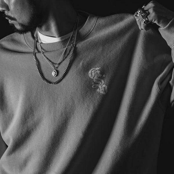 美品タグ付 GANGSTERVILLE ロゴクルーネックスウェット ブラック L