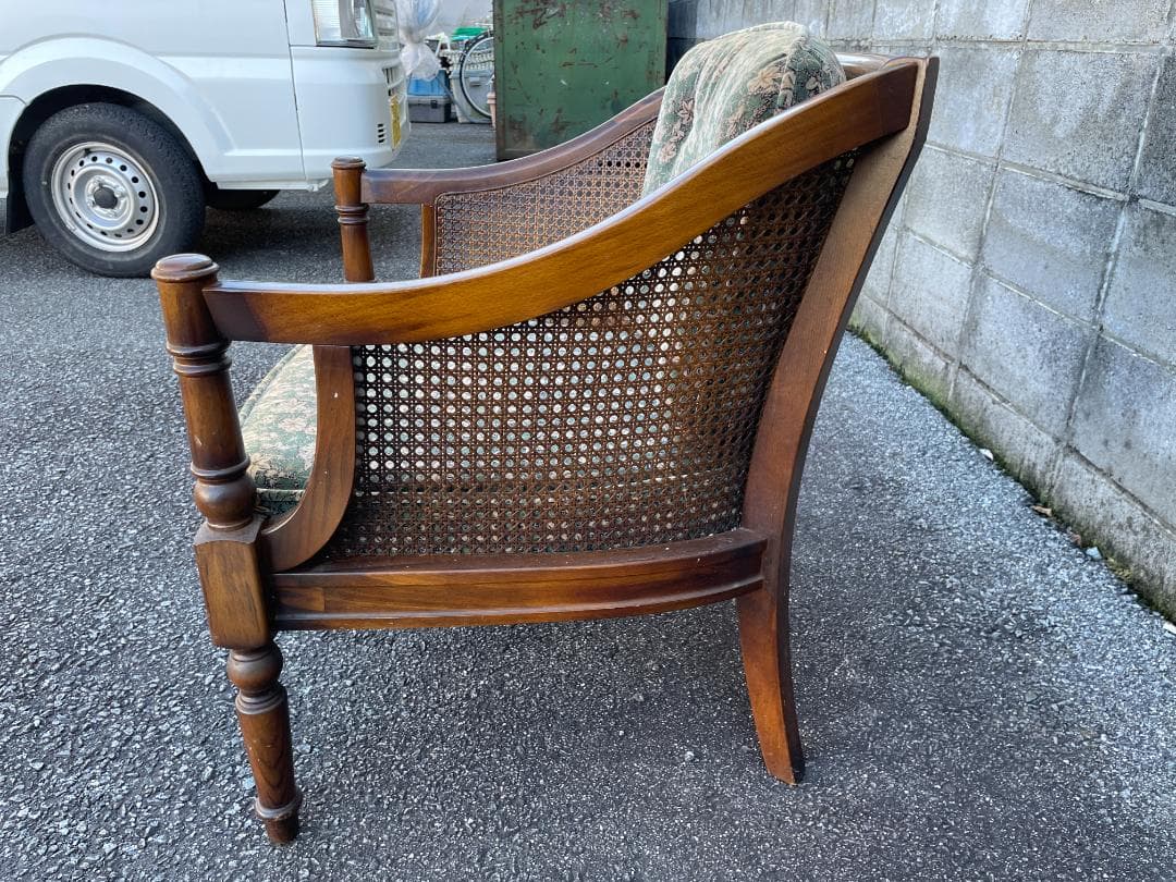 ★ カリモク コロニアル 一人掛け ソファ シングルソファ 古家具 昭和レトロ