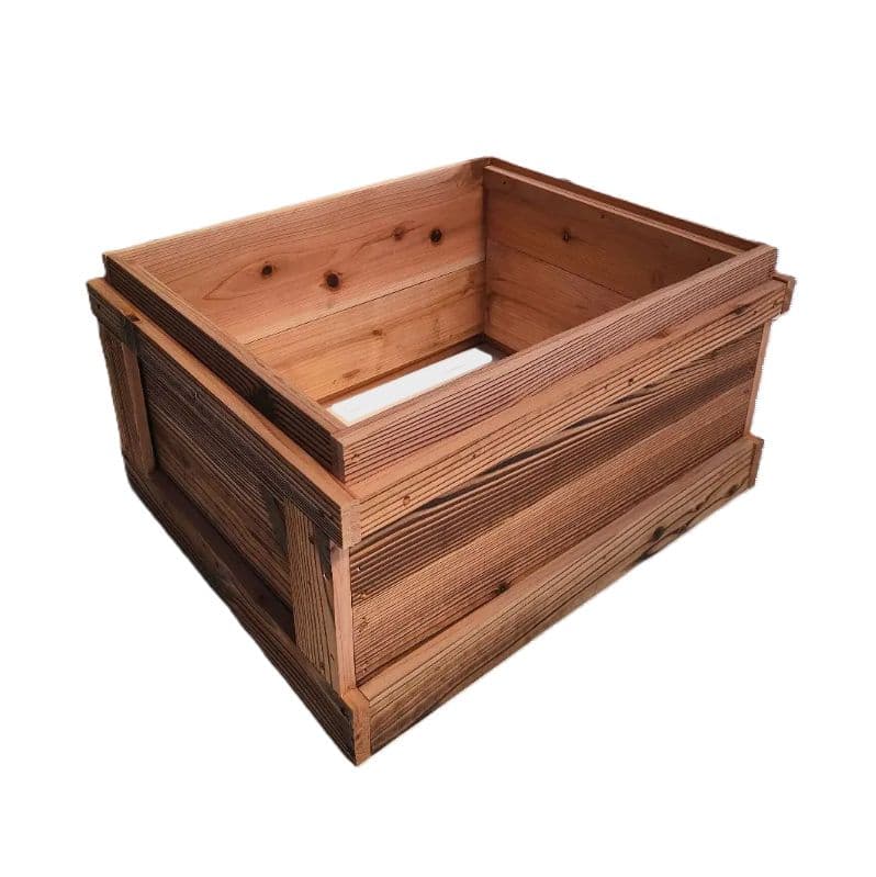 『みつばち巣箱＋巣箱用継箱のセット（巣枠無し）』焼杉 蓋上防水板張り（10枚箱）