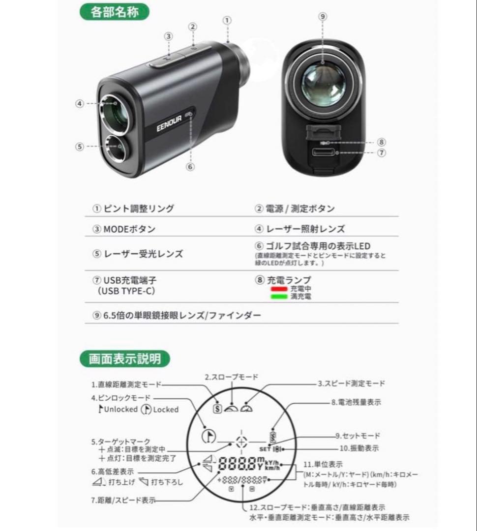 【美品】EENOUR U800 ゴルフ レーザー距離計