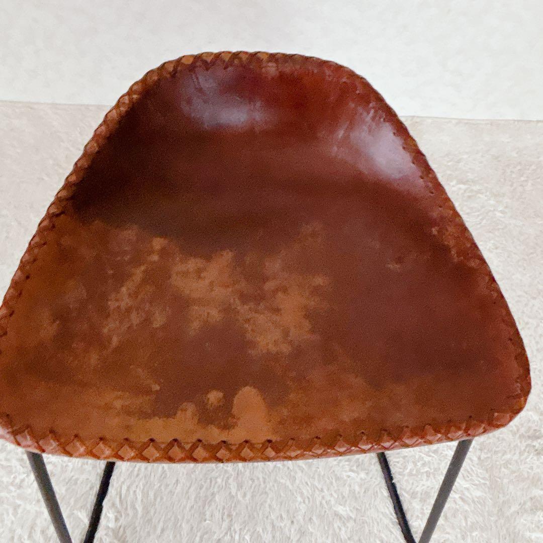 本革】アイアン スツール レザー スツール インダストリアル　ヴィンテージ