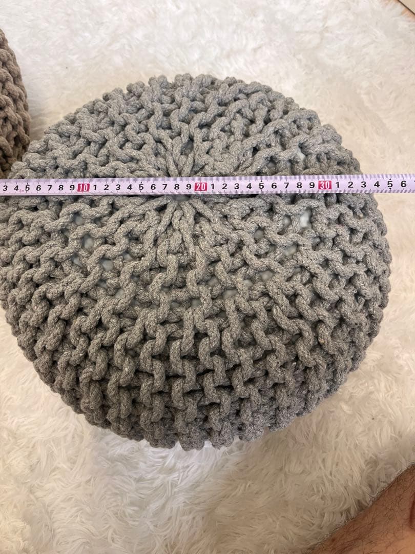 ハル　プフ　オットマン　スツール　ニットプフ　２個セット