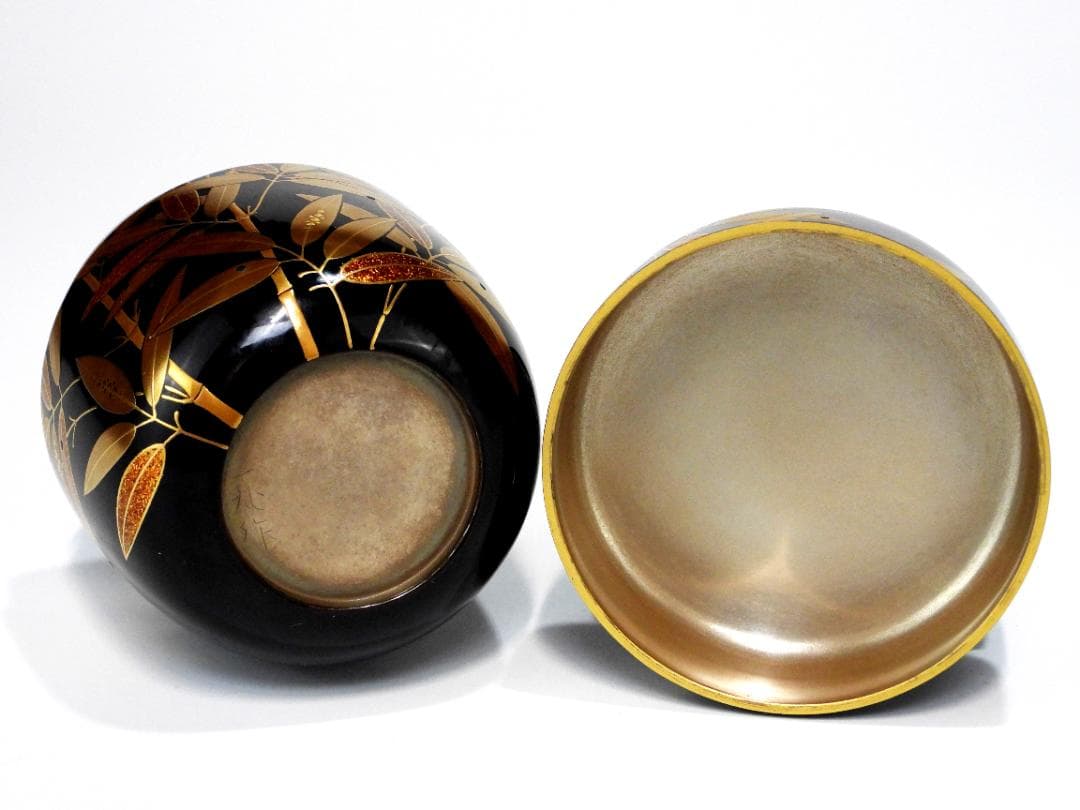 茶道具 なつめ 竹紋 棗 蒔絵 －心作 木製