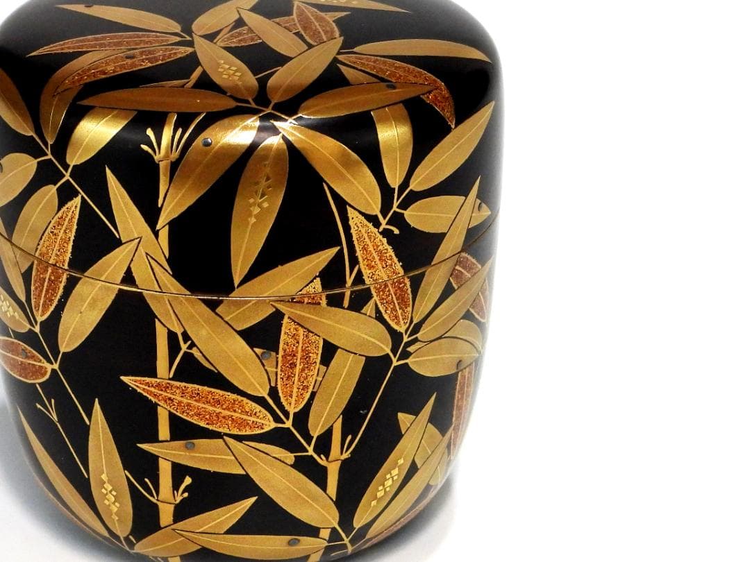 茶道具 なつめ 竹紋 棗 蒔絵 －心作 木製