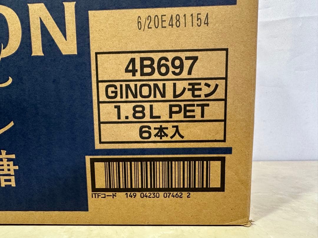4 アサヒGINON ジノン 無糖 レモン 1.8Lペット×6本入り 40％
