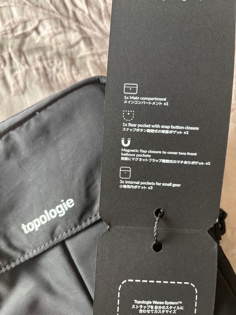 【タグ付き新品】topologie ブラック サコッシュ　ストラップ付年末価額‼️