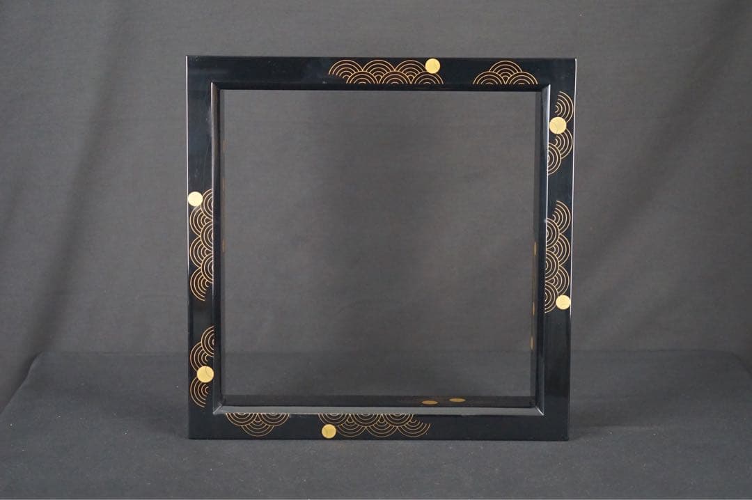 村田宗覚 波つぼつぼ蒔絵 炉縁 共箱 共布 茶道具