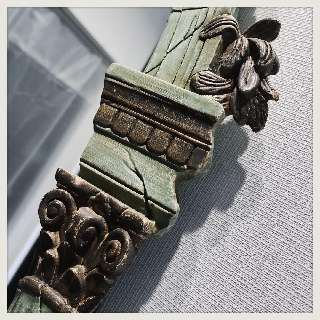 イタリア　1980年代ヴィンテージミラー　ゴールドモチーフ　遺跡風アレンジ