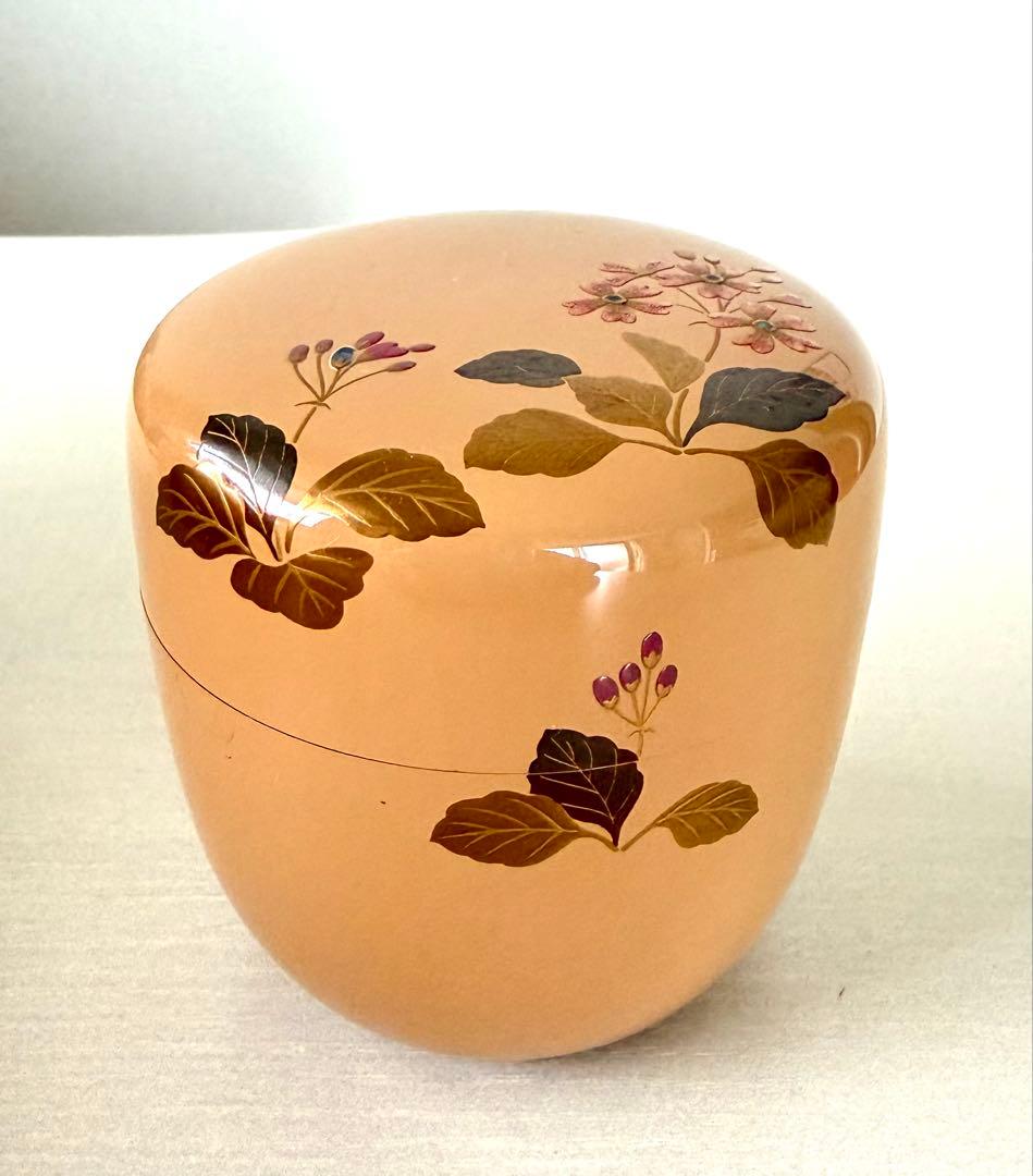 桜草.白.中棗　貝入り　加賀蒔絵師田中宗凌作