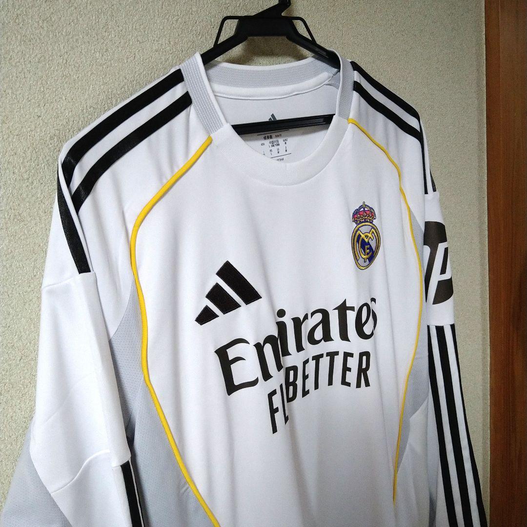 【美品】レアルマドリード 25/26 レプリカユニフォーム ホーム 長袖 XL