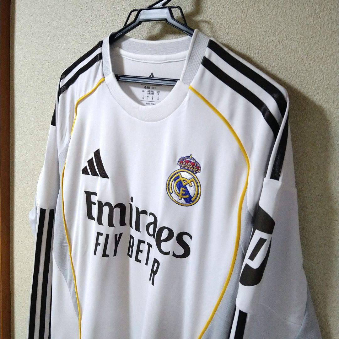 【美品】レアルマドリード 25/26 レプリカユニフォーム ホーム 長袖 XL