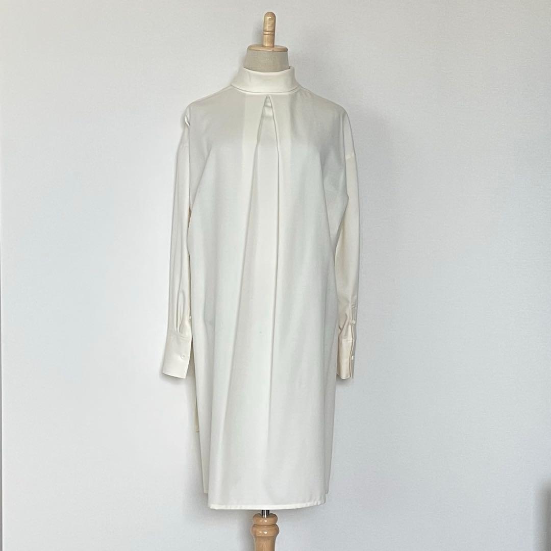 CABaN ウールツイル ハイネックロングシャツ S