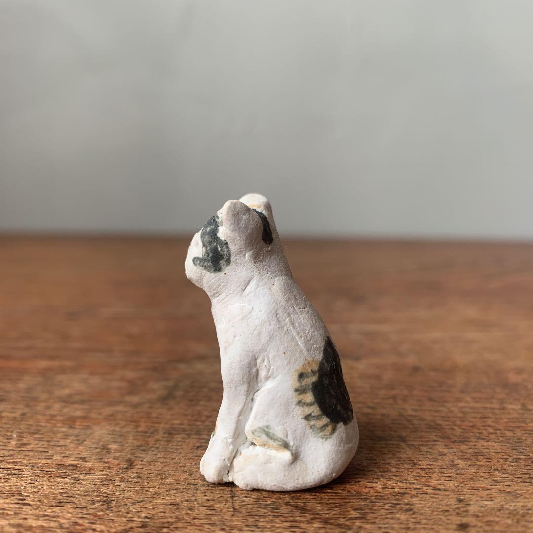 ご確認用　妻の作った　招き猫　正統派！　三毛猫　右手招き　極小小粒