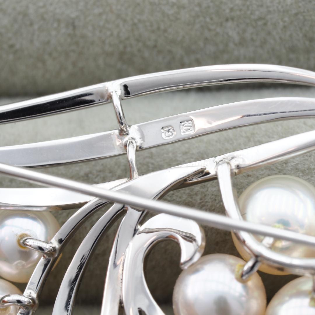 ミキモト ブローチ アコヤ真珠 パール 5.5-7.5mm シルバー