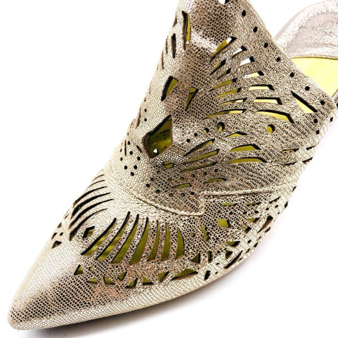 レア✨️MANA　やぎ革　ミュール　サンダル　ゴールド　チャンキーヒール　40