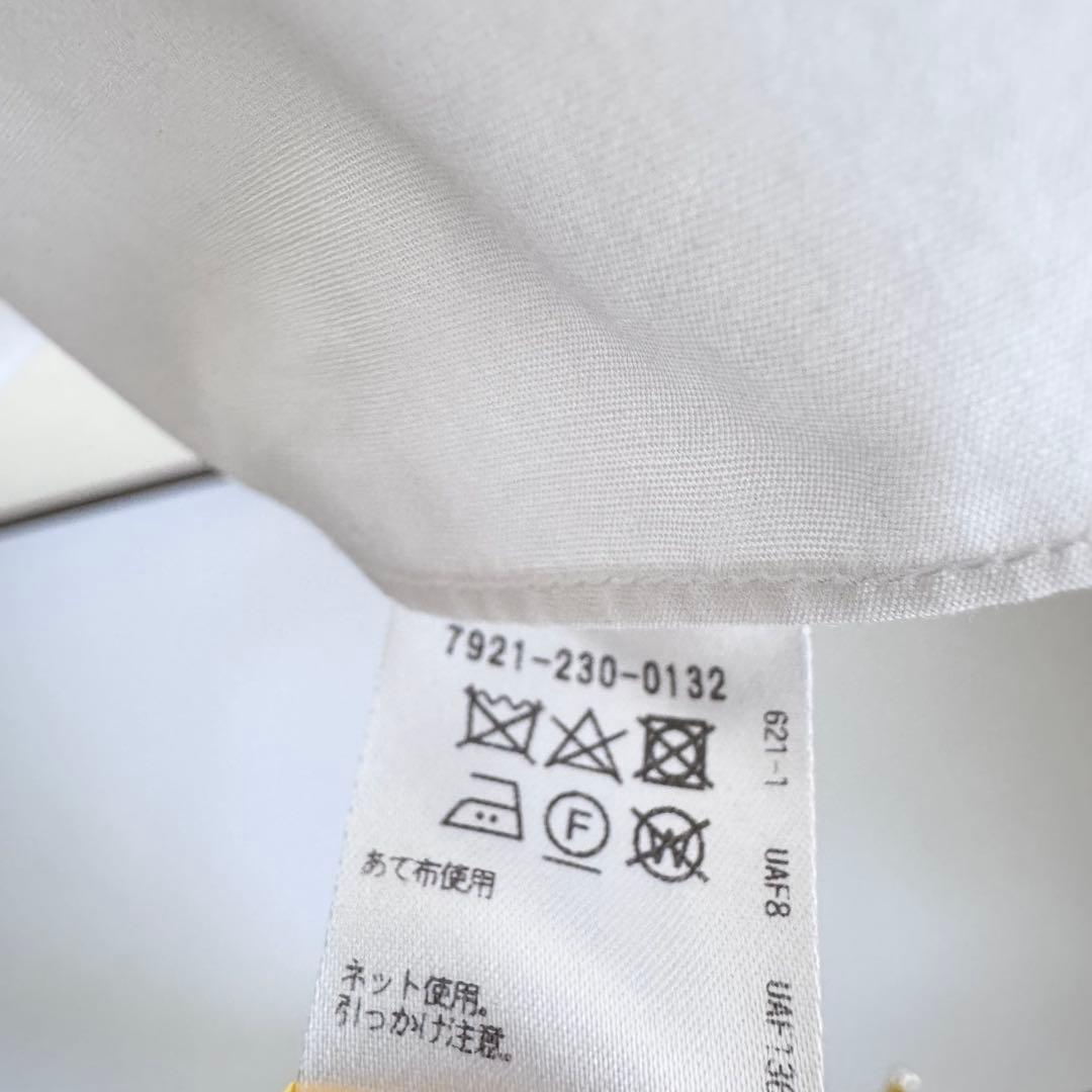 BLAMINKボウタイリボン コットンブラウス 白 ブラミンク クリーニング済