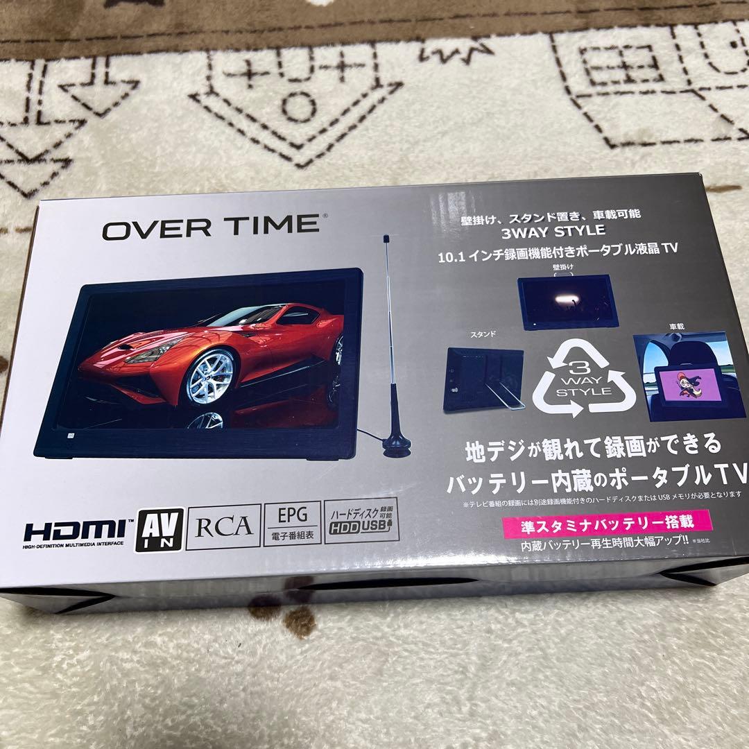 【美品・完品】OVER TIME 10.1型 録画機能付ポータブルテレビ 車載可