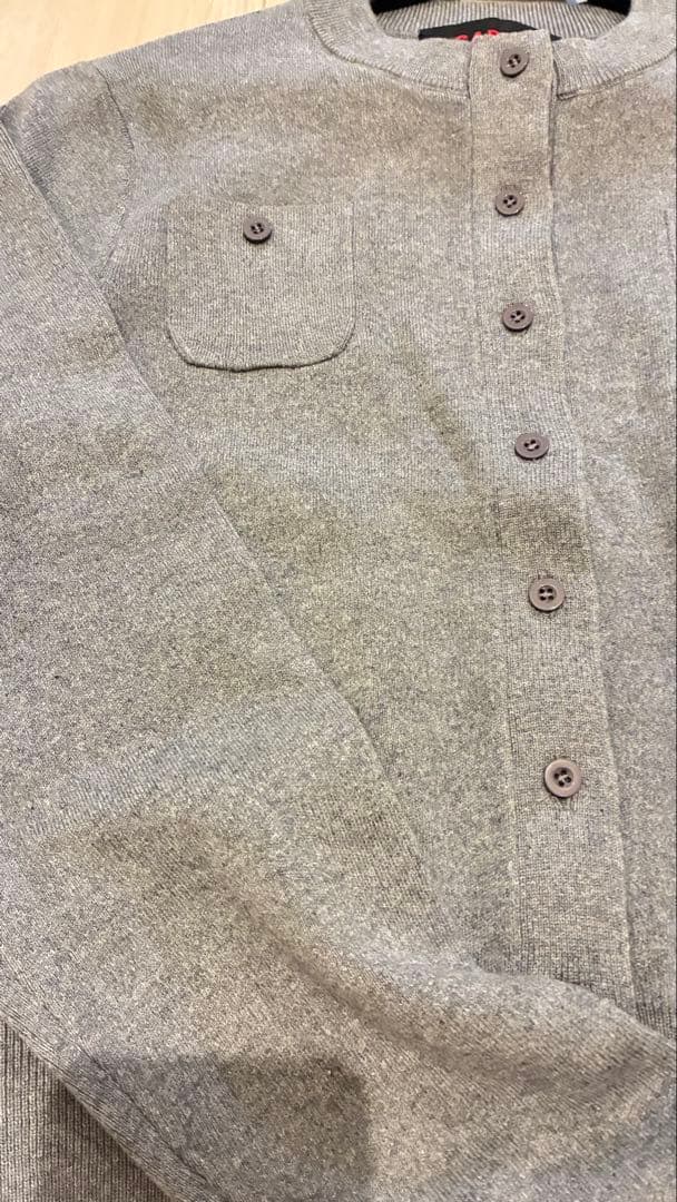 CABaN コットンカシミヤ クルーネックカーディガン グレー XS