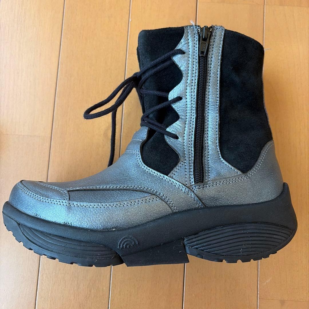 のさかストレッチウォーカー38 カジュアルブーツ グレー スエード