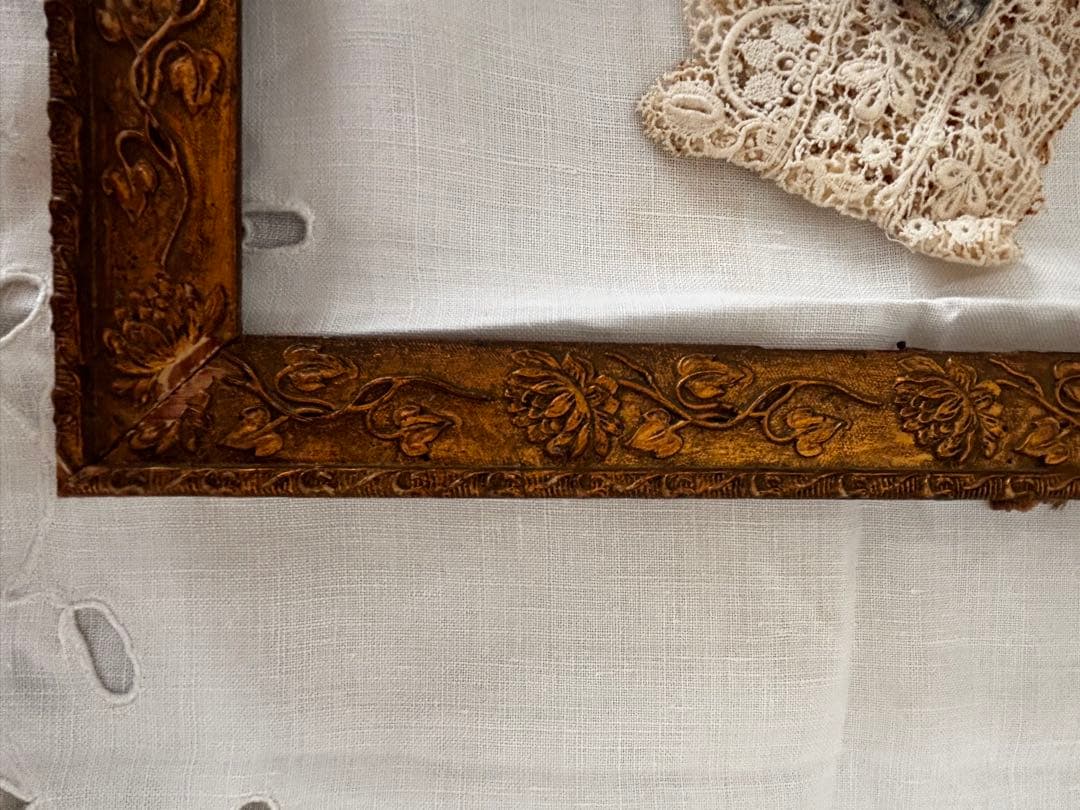 フランスアンティーク　フレーム　枠のみ　2個セット　木製　ブロカント