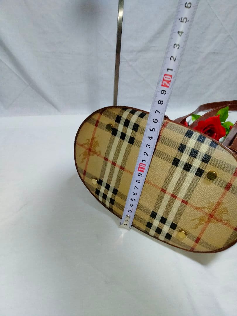 美品 バーバリー BURBERRY ノバチェック シャドウホース PVC レザー