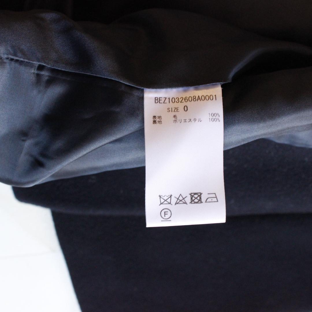 BEADSLEY 後ろぷっくりウールショートコート Fサイズ ネイビー