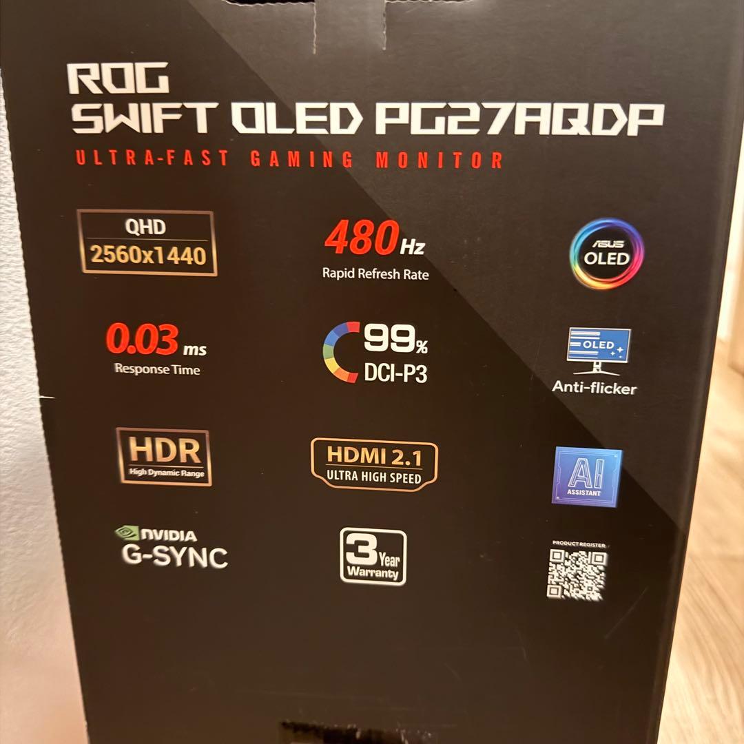 美品 ASUS ROG Swift OLED PG27AQDP 480Hz