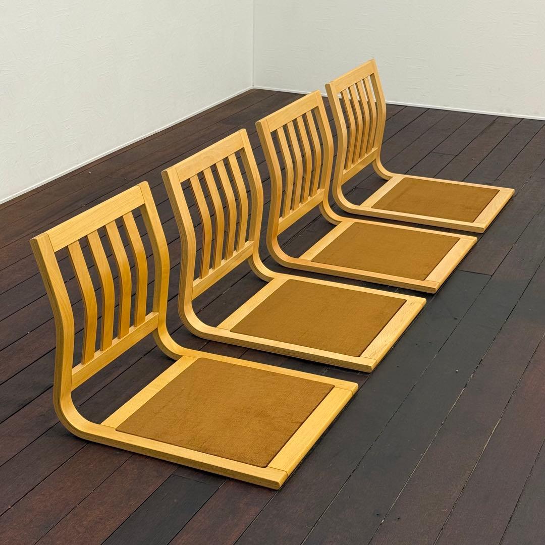 H111C29b カリモク Karimoku 座椅子 4脚セット