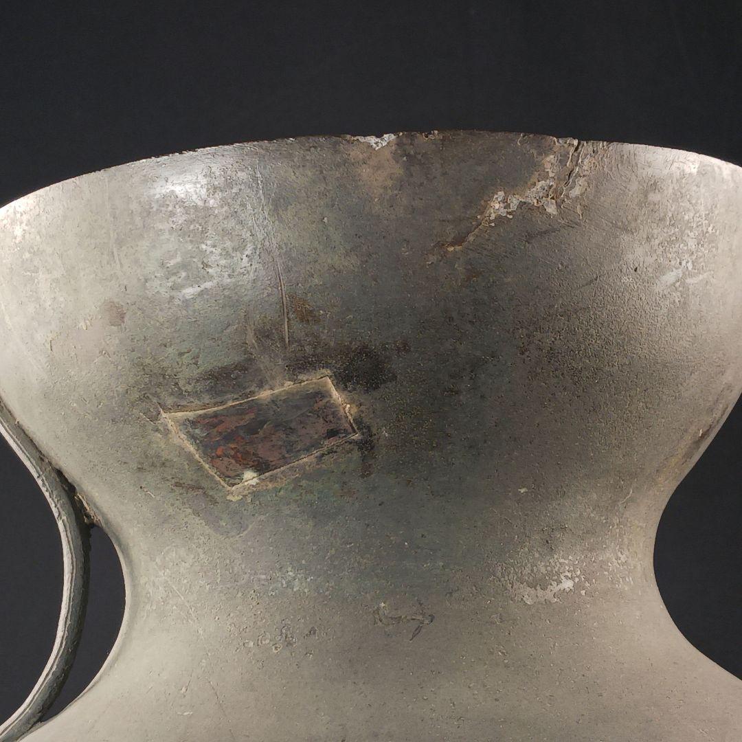 H324 大阪城本丸慶長年号 古銅製大花瓶 高42cm