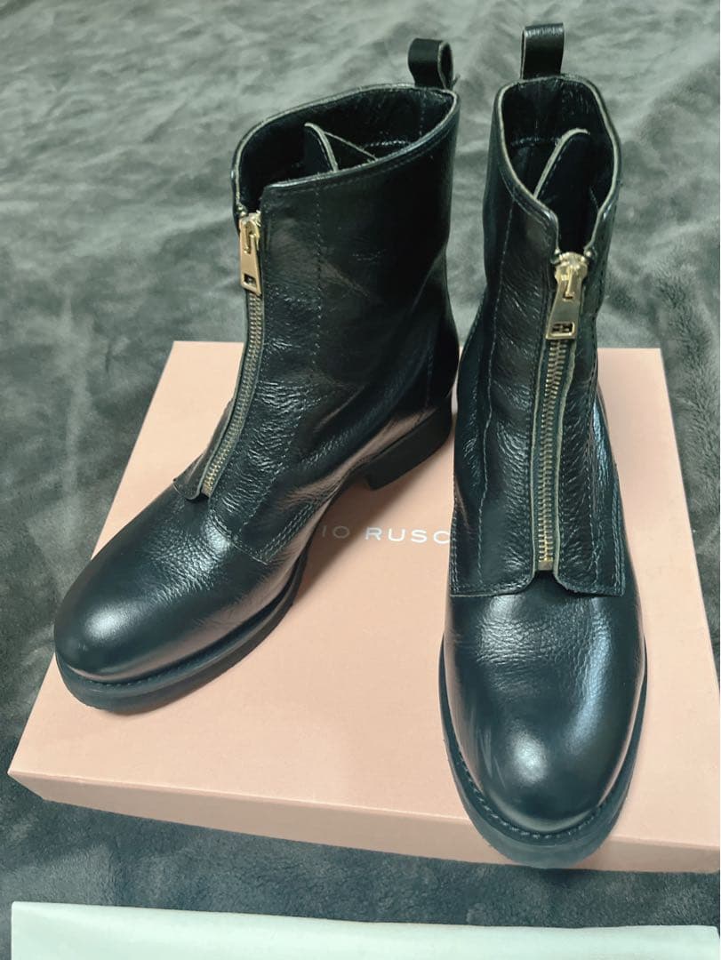 ファビオルスコーニFABIO RUSCONIジップサイドゴアショートブーツレザー