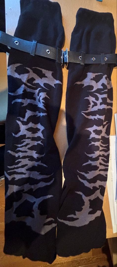 DimMoire BIGロゴ ニーハイウォーマー black