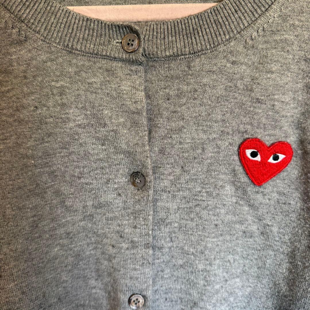 PLAY CDG ハートワッペン カーディガン グレー レディースXL