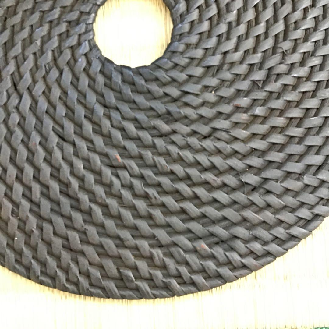 茶道具　釜敷　籐編み釜敷　船橋重郎作　桐共箱　紙箱　S236KS