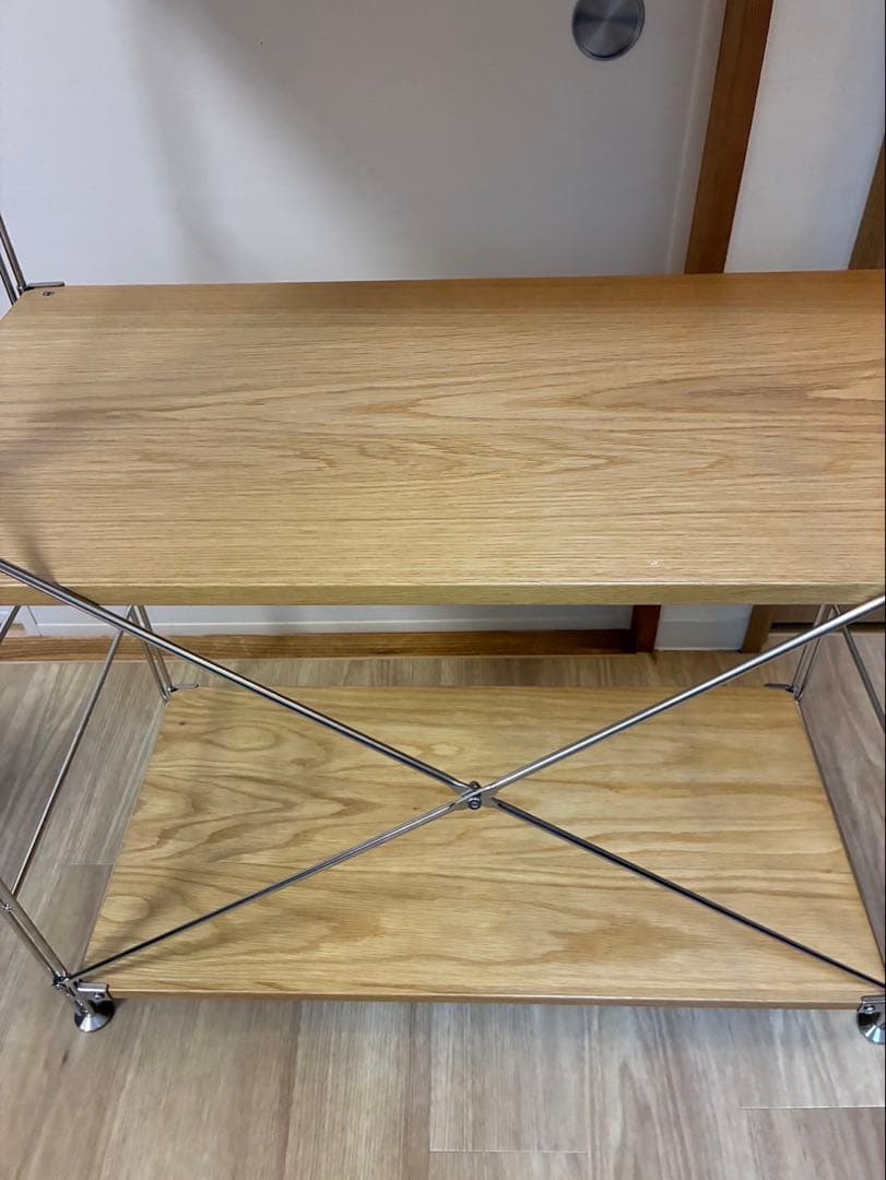 無印良品 ステンレスユニットシェルフ オーク材 棚セット ワイド大①