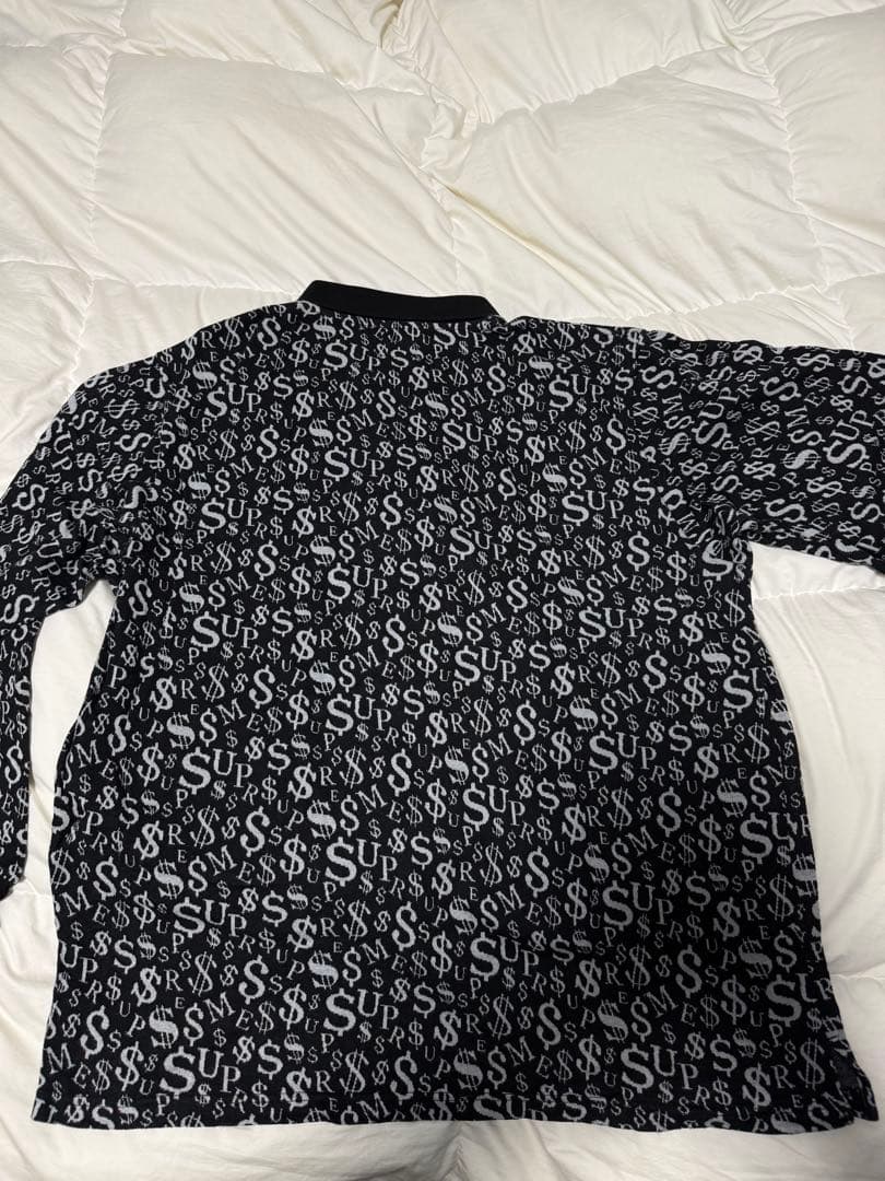 トップス SUPREME Currency Jacquard Zip L/S Polo