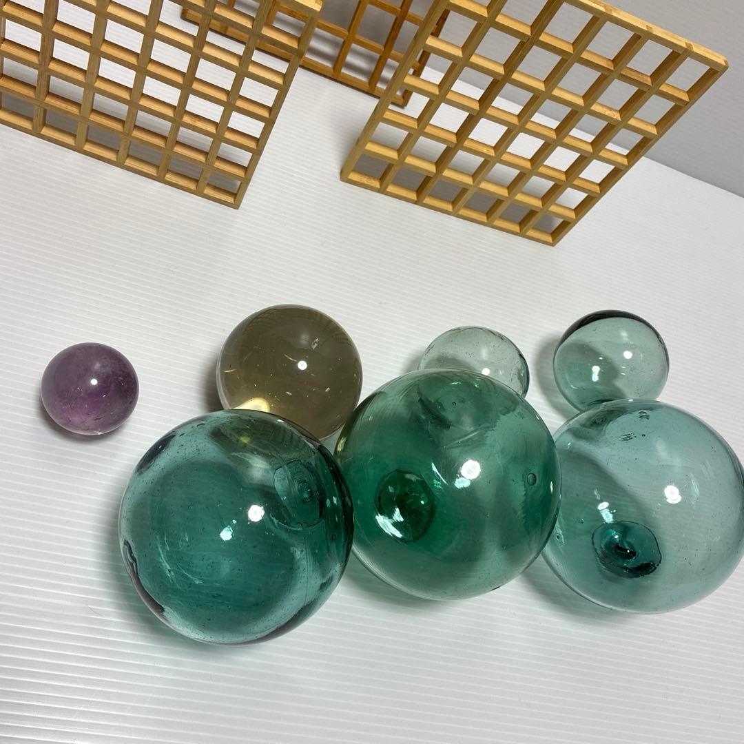 《浮玉　パワーストーン　水晶　木製台座》置物飾り物インテリア装飾　風流　10点