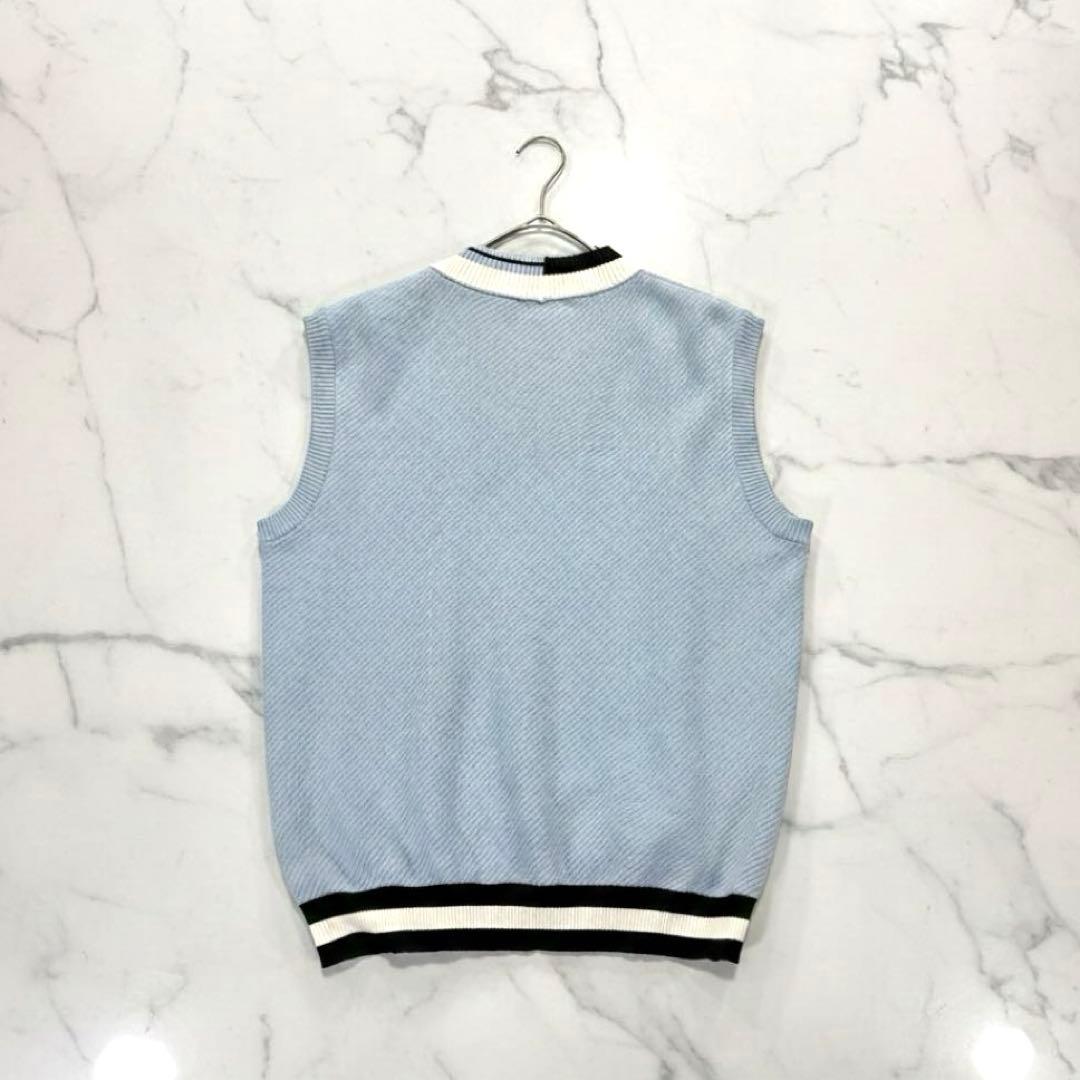 WAAC ワック　ニットベスト　メンズ　2 L程度　スカイブルー系　韓国