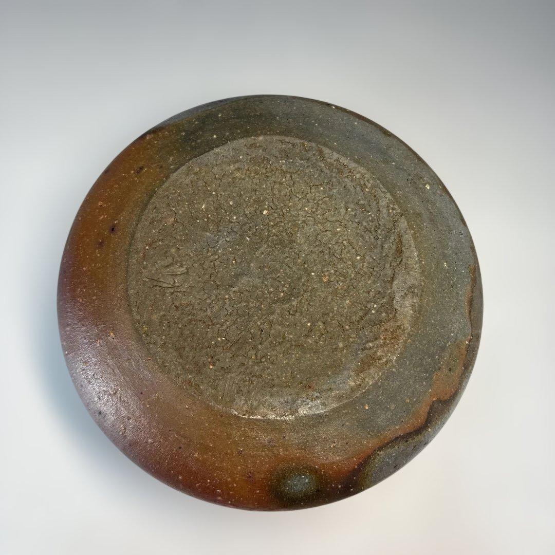 【中古品】茶道具　金重道明造　備前焼建水　尋牛斎書付