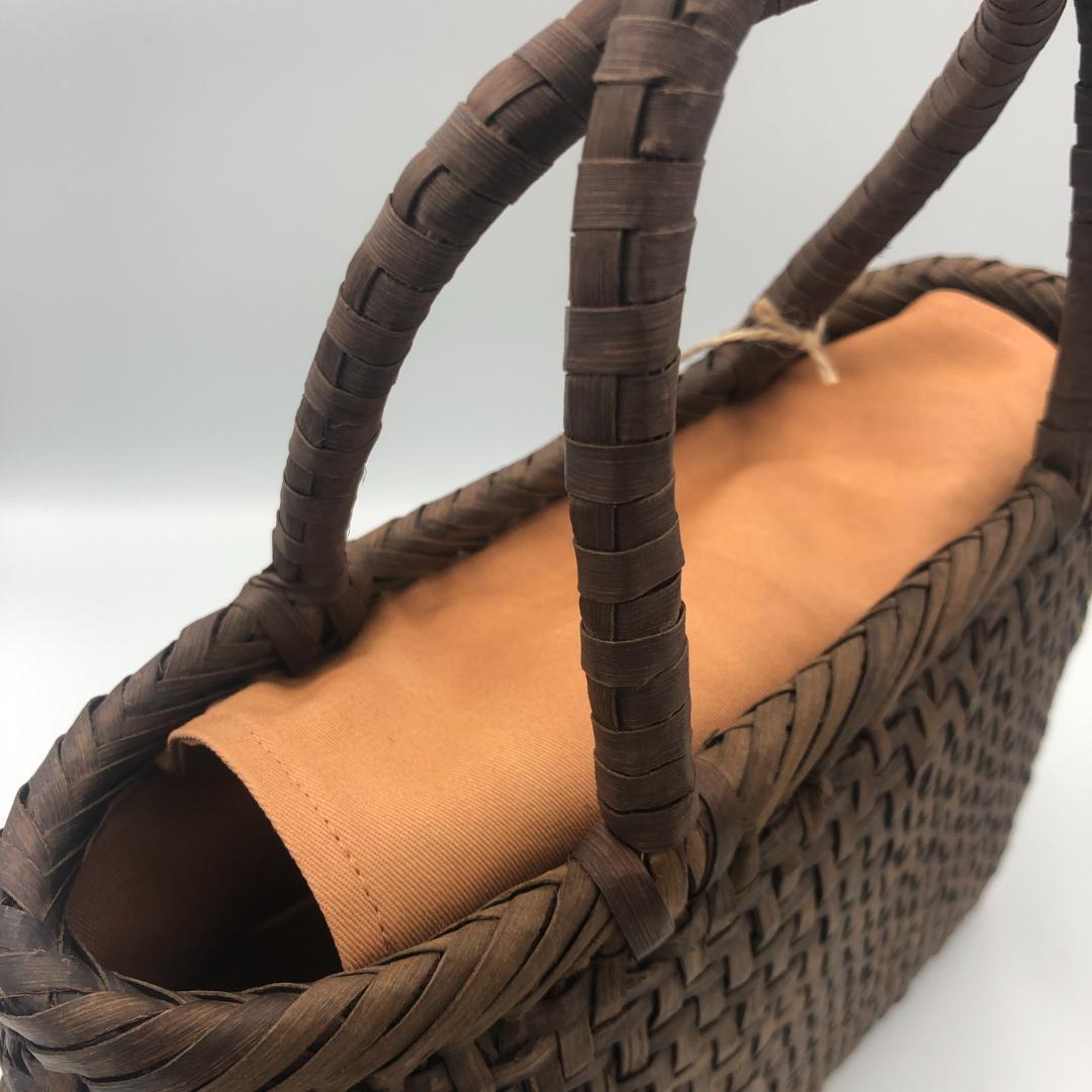小*マ様 胡桃バッグ　網代編み　かごバッグ　くるみ　籠バッグ【新品】日本企画　山