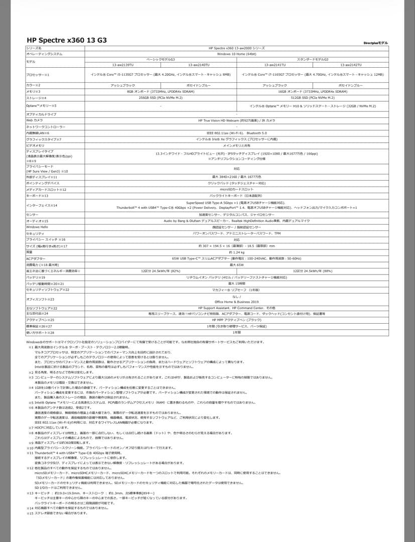 【初期化済み】【美品】HP Spectre x360 13-aw 13.3インチ