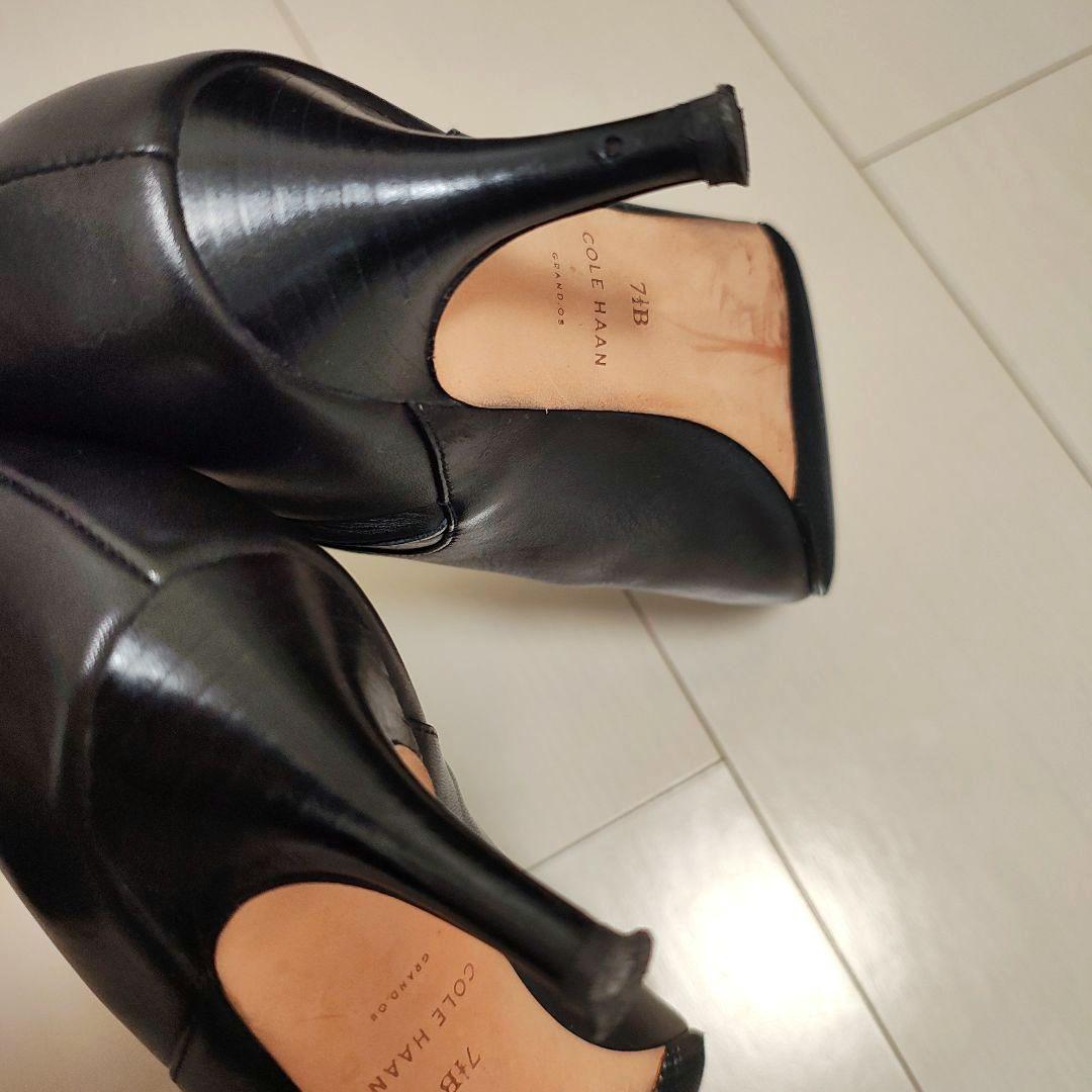 【人気商品】コールハーン　レザー　ポインテッド　ピンヒール　ロングブーツ 黒