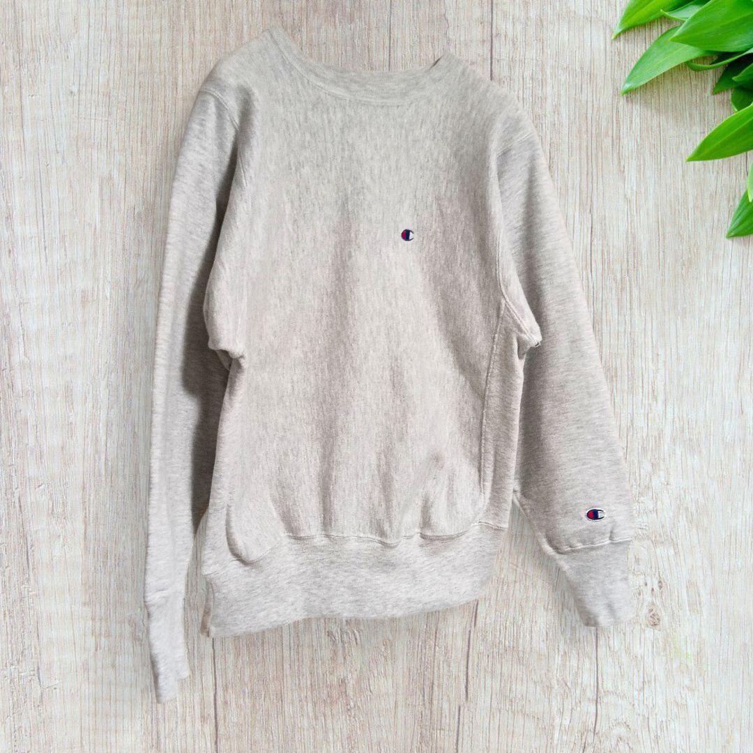 90s チャンピオン リバースウィーブ スウェット グレー 目あり 刺繍