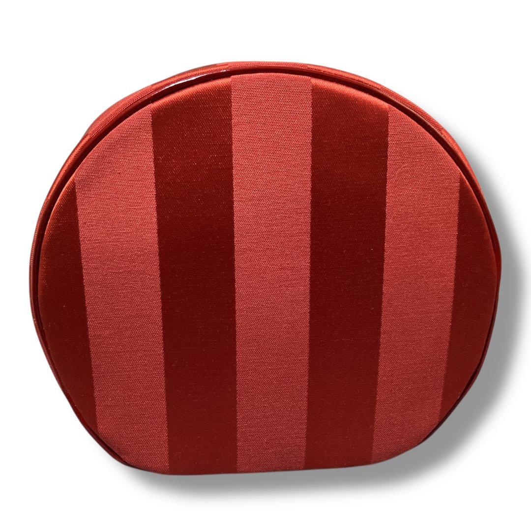 クレージュ 未使用品 フランス製 ビッグロゴ ストライプ バニティバッグ レッド