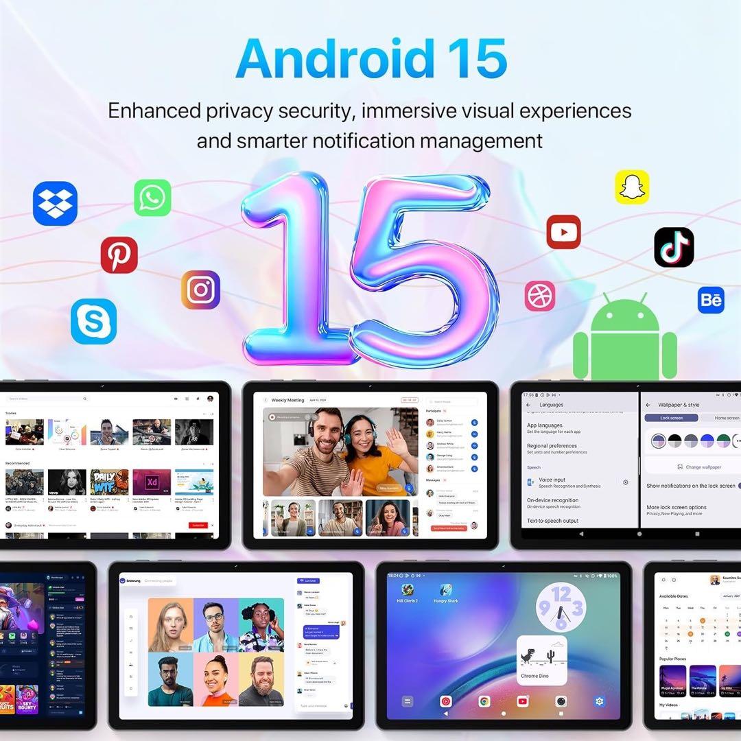 【Android 15】タブレット 10インチ 18GB+128GB+2TB拡張